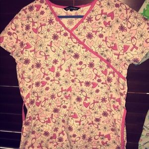 Breast Cancer Awareness scrub top